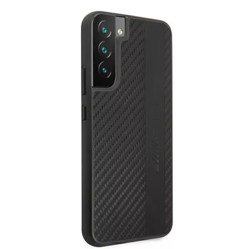 AMG AMHCS22MBLSCA pevné puzdro pre Samsung Galaxy S22+ Carbon Stripe & Embossed čierne