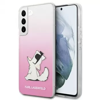 Karl Lagerfeld KLHCS22MCFNRCPI pevné puzdro pre Samsung Galaxy S22+ / S906 - ružová Choupette Eat