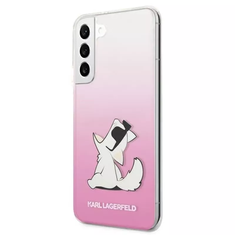 Karl Lagerfeld KLHCS22MCFNRCPI pevné puzdro pre Samsung Galaxy S22+ / S906 - ružová Choupette Eat