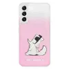 Karl Lagerfeld KLHCS22MCFNRCPI pevné puzdro pre Samsung Galaxy S22+ / S906 - ružová Choupette Eat