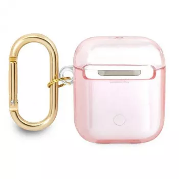 Guess GUA2HHTSP Strap Collection ochranné puzdro pre Apple AirPods 1/2 - ružové