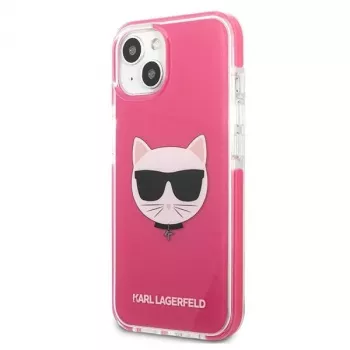 Karl Lagerfeld KLHCP13MTPECPI iPhone 13 / 14 / 15 6.1 pevné puzdro fuksiové Choupette Head