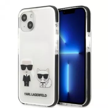 KARL LAGERFELD iPhone 13 mini pevné puzdro biele Karl & Choupette