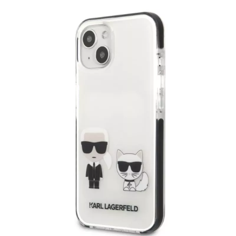 KARL LAGERFELD iPhone 13 mini pevné puzdro biele Karl & Choupette