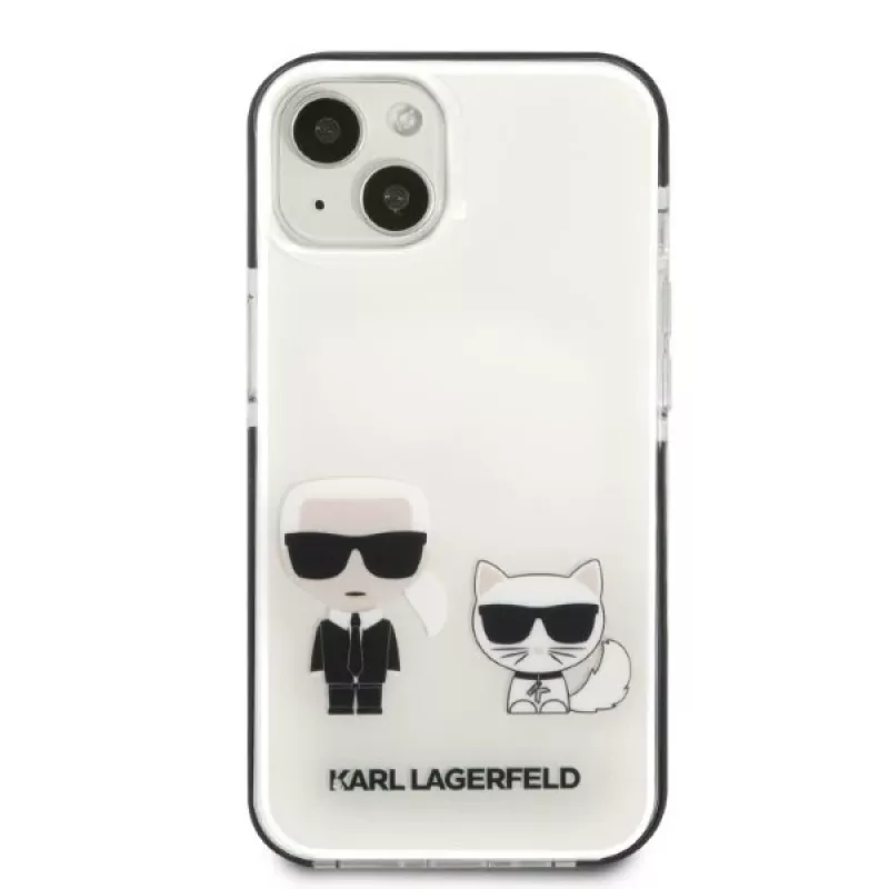 KARL LAGERFELD iPhone 13 mini pevné puzdro biele Karl & Choupette