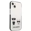 KARL LAGERFELD iPhone 13 mini pevné puzdro biele Karl & Choupette