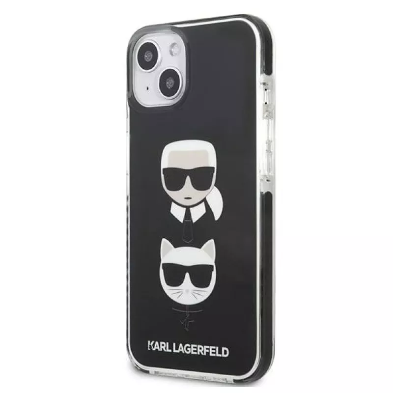 Karl Lagerfeld KLHCP13MTPE2TK pevné puzdro pre iPhone 13/14/15 6,1 inch čierne Karl & Choupette Head