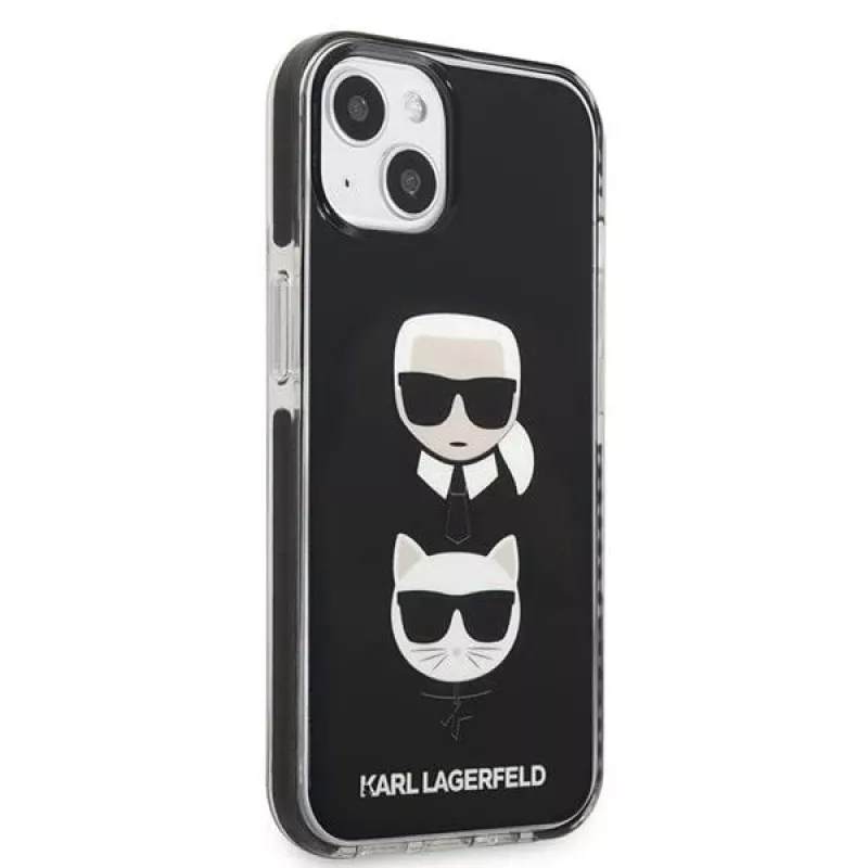 Karl Lagerfeld KLHCP13MTPE2TK pevné puzdro pre iPhone 13/14/15 6,1 inch čierne Karl & Choupette Head