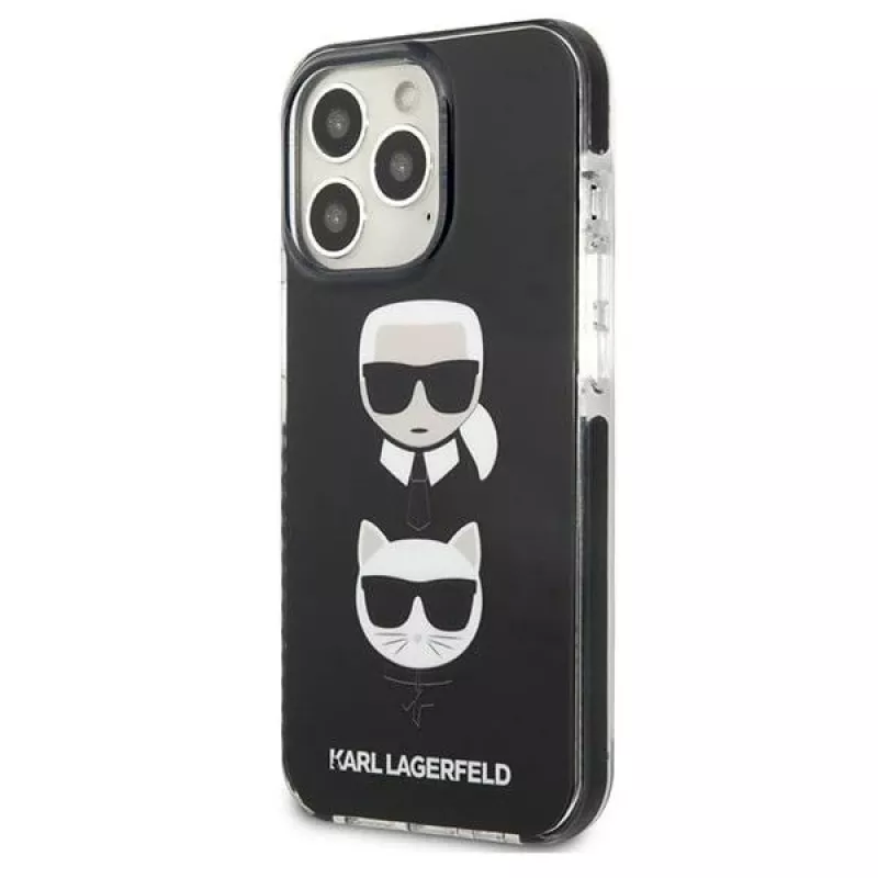 Karl Lagerfeld KLHCP13LTPE2TK iPhone 13 Pro / 13 6.1 pevné puzdro čierne Karl & Choupette Head