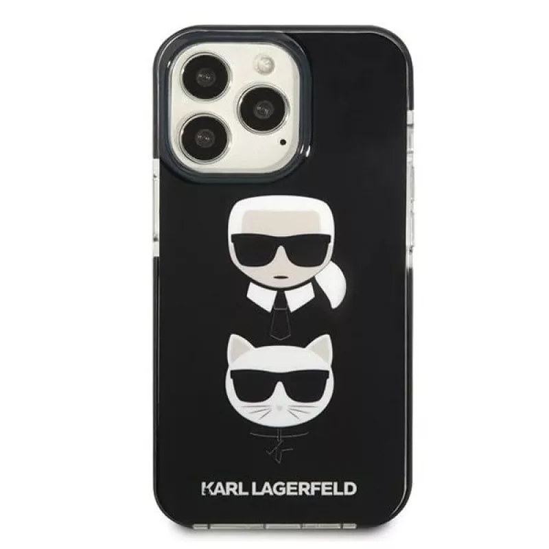 Karl Lagerfeld KLHCP13LTPE2TK iPhone 13 Pro / 13 6.1 pevné puzdro čierne Karl & Choupette Head