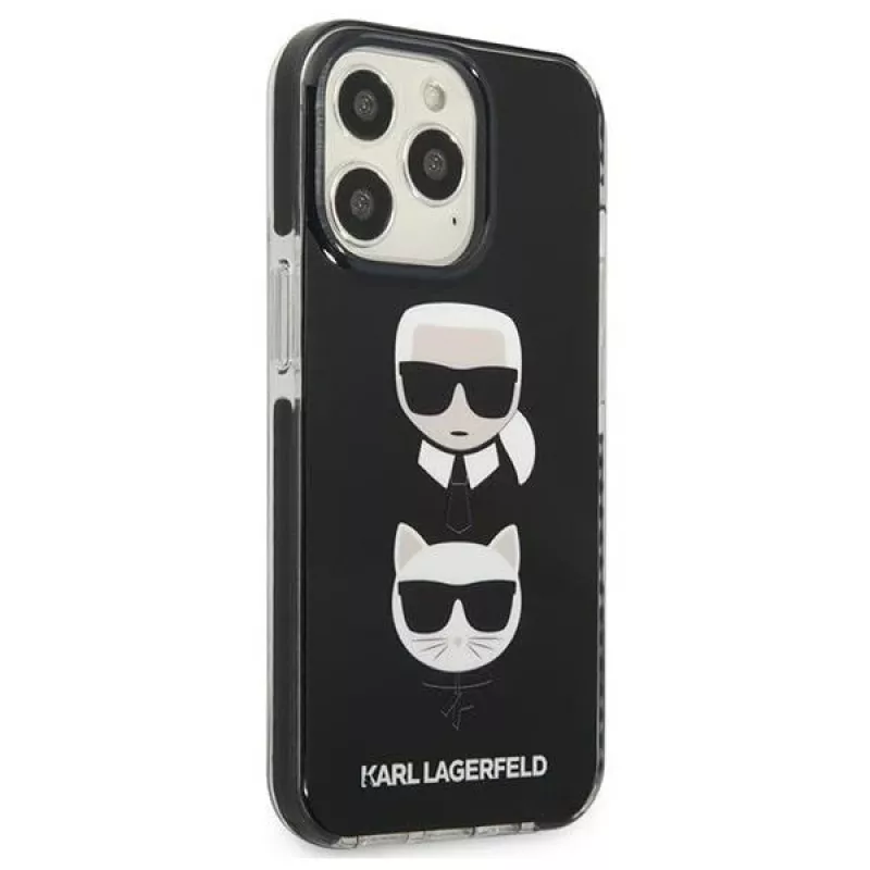 Karl Lagerfeld KLHCP13LTPE2TK iPhone 13 Pro / 13 6.1 pevné puzdro čierne Karl & Choupette Head