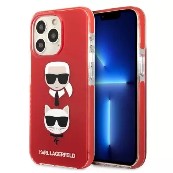 Karl Lagerfeld KLHCP13LTPE2TR iPhone 13 Pro / 13 6.1 pevné puzdro červené Karl & Choupette Head