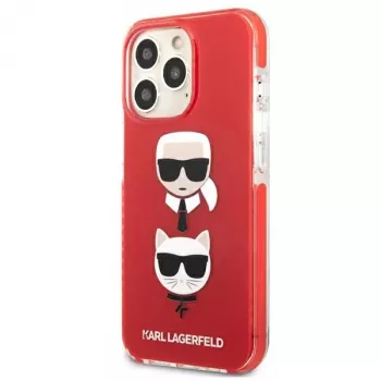 Karl Lagerfeld KLHCP13LTPE2TR iPhone 13 Pro / 13 6.1 pevné puzdro červené Karl & Choupette Head