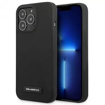 Karl Lagerfeld KLHCP13LSLMP1K iPhone 13 Pro / 13 6.1 pevné puzdro čierne silikónová plaketa