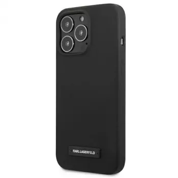Karl Lagerfeld KLHCP13LSLMP1K iPhone 13 Pro / 13 6.1 pevné puzdro čierne silikónová plaketa