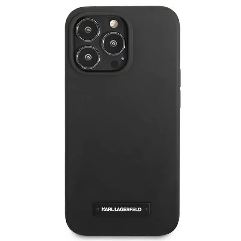 Karl Lagerfeld KLHCP13LSLMP1K iPhone 13 Pro / 13 6.1 pevné puzdro čierne silikónová plaketa