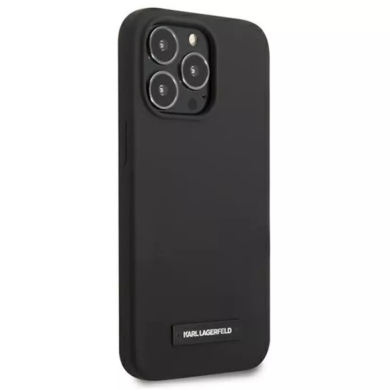 Karl Lagerfeld KLHCP13LSLMP1K iPhone 13 Pro / 13 6.1 pevné puzdro čierne silikónová plaketa