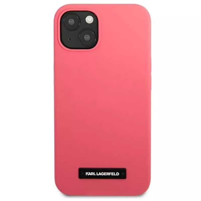 Karl Lagerfeld KLHCP13SSLMP1PI silikónová zadná časť s plaketou pre iPhone 13 Mini 5,4