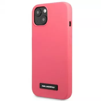 Karl Lagerfeld KLHCP13MSLMP1PI silikónové puzdro s plaketou pre iPhone 13/14/15 6,1