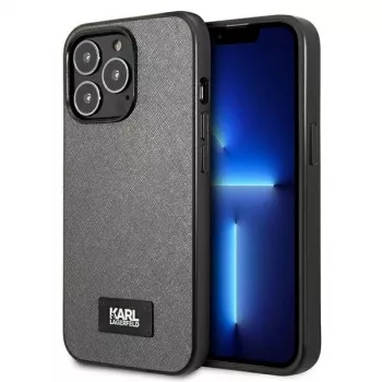 Karl Lagerfeld KLHCP13LSFMP2DG Saffiano pevné puzdro s plaketou pre iPhone 13 Pro / 13 6,1