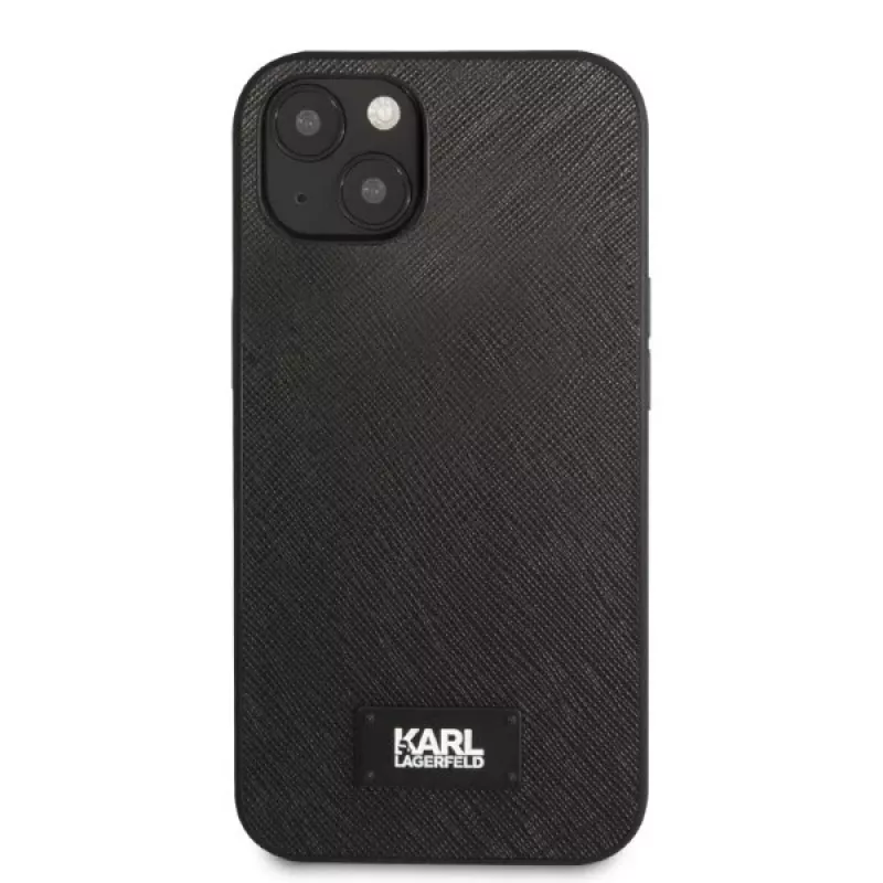 Karl Lagerfeld KLHCP13SSFMP2K Saffiano pevné puzdro s plaketou pre iPhone 13 mini, čierne