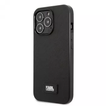 Karl Lagerfeld KLHCP13LSFMP2K iPhone 13 Pro / 13 6.1 pevné puzdro čierne Saffiano Plaque