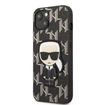 Karl Lagerfeld KLHCP13SPMNIKBK iPhone 13 mini 5.4 pevné puzdro čierne Monogram Ikonik Patch