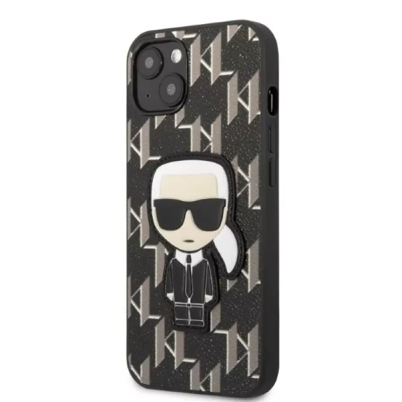 Karl Lagerfeld KLHCP13SPMNIKBK iPhone 13 mini 5.4 pevné puzdro čierne Monogram Ikonik Patch