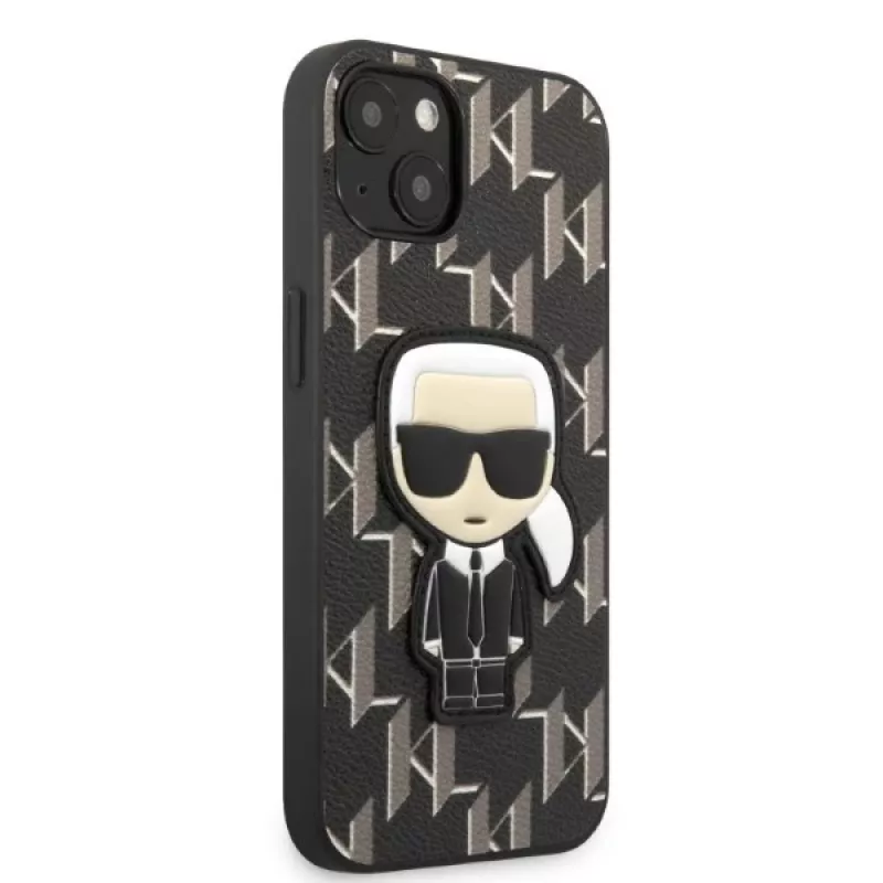 Karl Lagerfeld KLHCP13SPMNIKBK iPhone 13 mini 5.4 pevné puzdro čierne Monogram Ikonik Patch