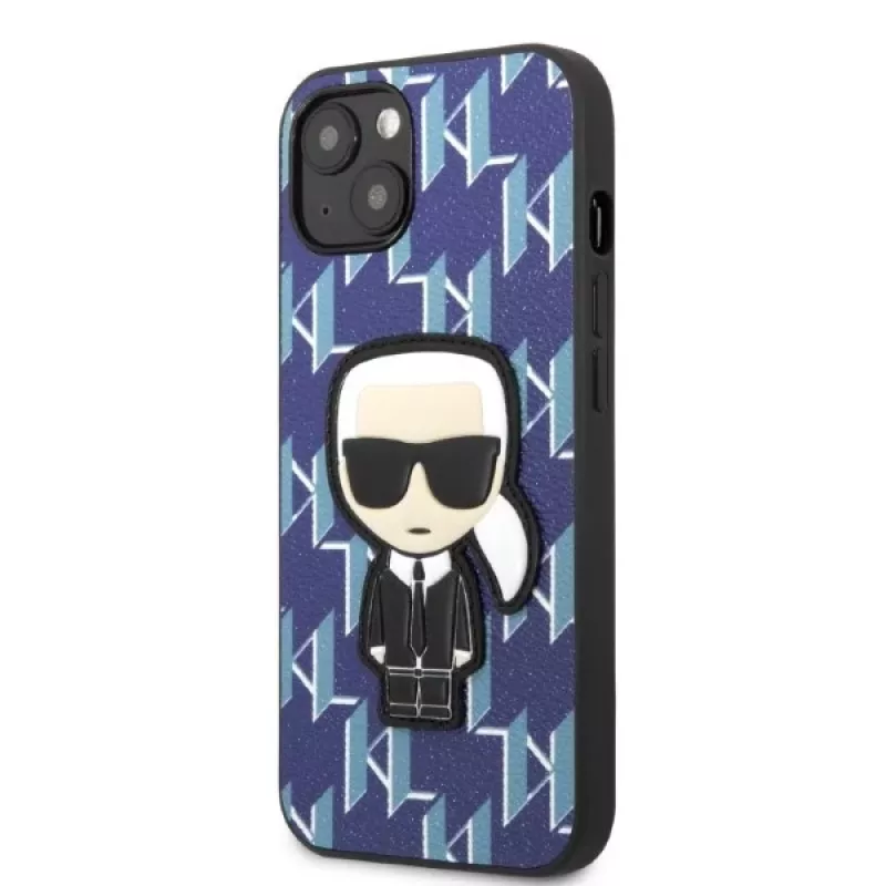 Karl Lagerfeld KLHCP13SPMNIKBL iPhone 13 mini puzdro modrá Monogram Ikonik Patch