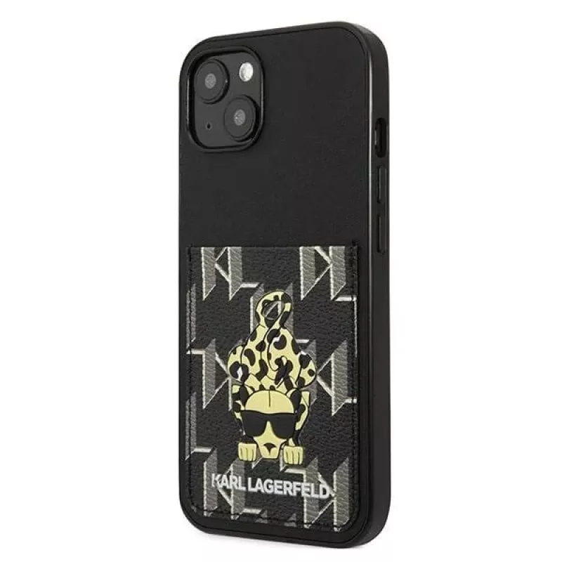 Karl Lagerfeld KF001284 Karlimals puzdro s priehradkou na karty pre iPhone 13/14/15 6,1