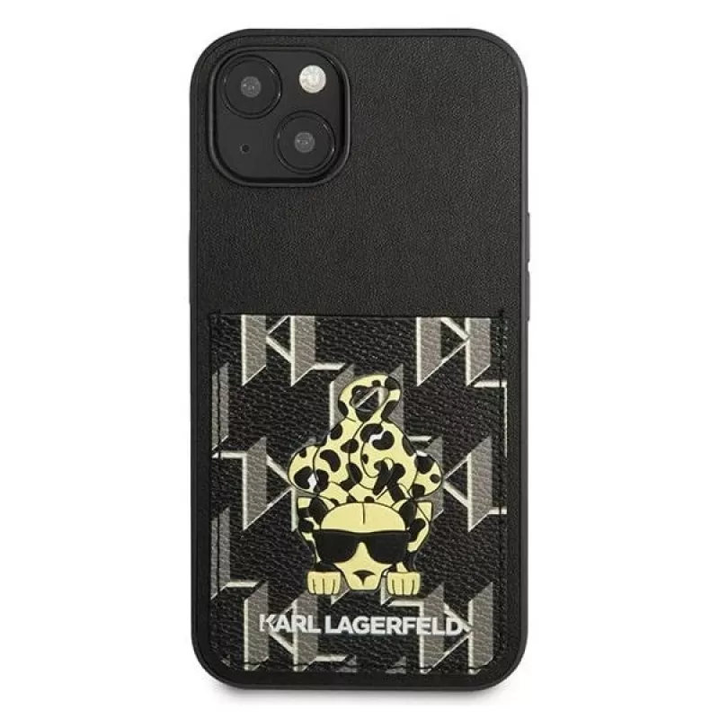 Karl Lagerfeld KF001284 Karlimals puzdro s priehradkou na karty pre iPhone 13/14/15 6,1