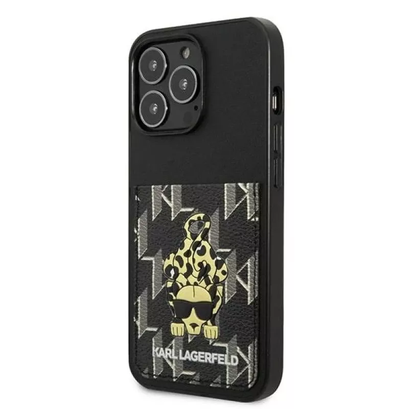 Karl Lagerfeld KLHCP13LCANCNK iPhone 13 Pro / 13 6.1 pevné puzdro čierne Karlimals Cardslot