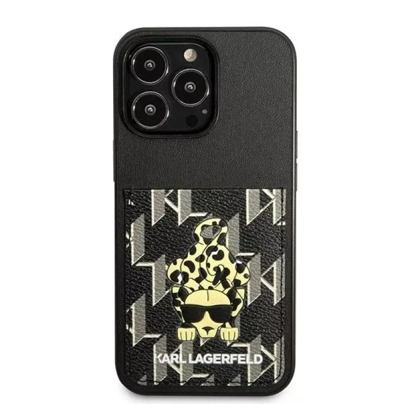Karl Lagerfeld KLHCP13LCANCNK iPhone 13 Pro / 13 6.1 pevné puzdro čierne Karlimals Cardslot