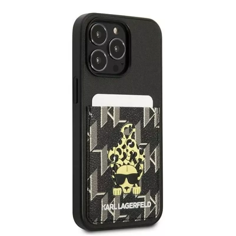Karl Lagerfeld KLHCP13LCANCNK iPhone 13 Pro / 13 6.1 pevné puzdro čierne Karlimals Cardslot