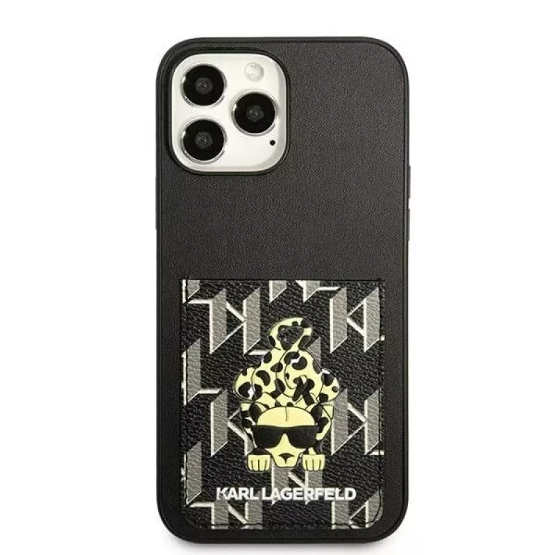 Karl Lagerfeld KLHCP13XCANCNK iPhone 13 Pro Max 6,7 palca pevné puzdro čierne Karlimals Cardslot