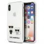 Karl Lagerfeld KLHCI65CKTR pevné puzdro pre Apple iPhone Xs Max, transparentné, dizajn Karl & Choupette