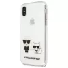 Karl Lagerfeld KLHCI65CKTR pevné puzdro pre Apple iPhone Xs Max, transparentné, dizajn Karl & Choupette