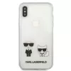Karl Lagerfeld KLHCI65CKTR pevné puzdro pre Apple iPhone Xs Max, transparentné, dizajn Karl & Choupette