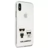 Karl Lagerfeld KLHCI65CKTR pevné puzdro pre Apple iPhone Xs Max, transparentné, dizajn Karl & Choupette