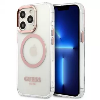 Guess Metal Outline MagSafe pevné puzdro pre iPhone 13 Pro / 13 6,1