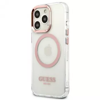 Guess Metal Outline MagSafe pevné puzdro pre iPhone 13 Pro / 13 6,1