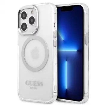 Guess GUHMP13LHTRMS Metal Outline MagSafe pevné puzdro pre iPhone 13 Pro / iPhone 13 6,1