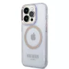 Guess Gold Outline Translucent pevné puzdro pre Apple iPhone 14 Pro 6,1