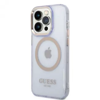 Guess Gold Outline Translucent pevné puzdro pre Apple iPhone 14 Pro 6,1