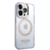 Guess Gold Outline Translucent pevné puzdro pre Apple iPhone 14 Pro 6,1
