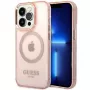 Guess Gold Outline Translucent MagSafe puzdro pre iPhone 14 Pro Max 6,7