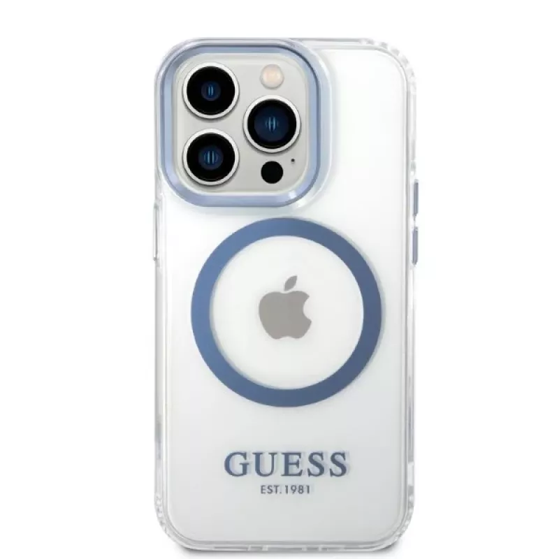 Guess Metal Outline MagSafe pevné puzdro pre Apple iPhone 14 Pro Max 6,7