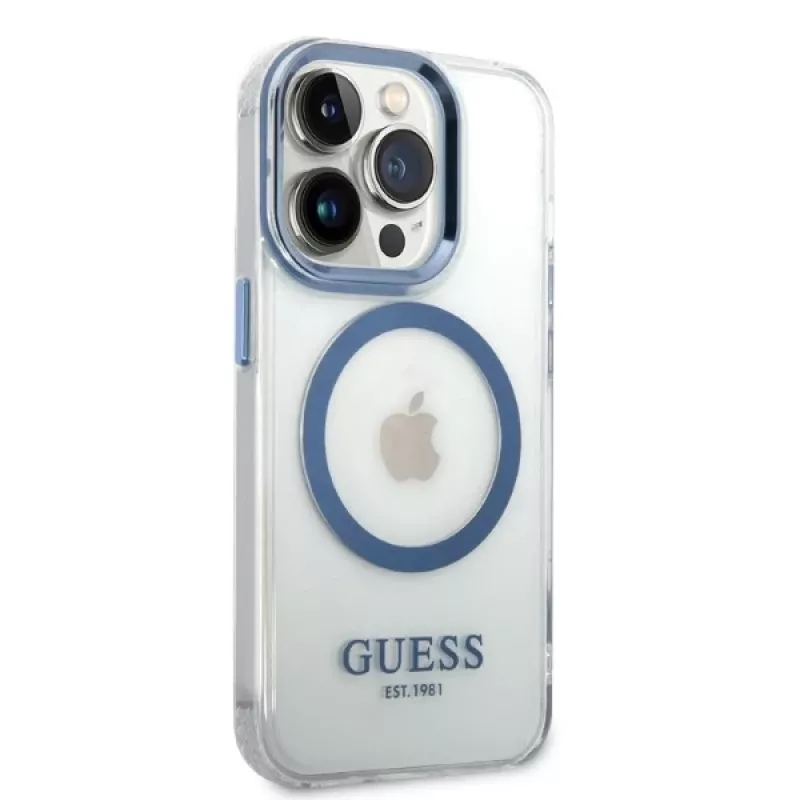 Guess Metal Outline MagSafe pevné puzdro pre Apple iPhone 14 Pro Max 6,7