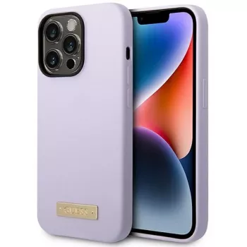 Guess GUHMP14LSBPLU silikónové pevné puzdro s logom pre Apple iPhone 14 Pro 6,1